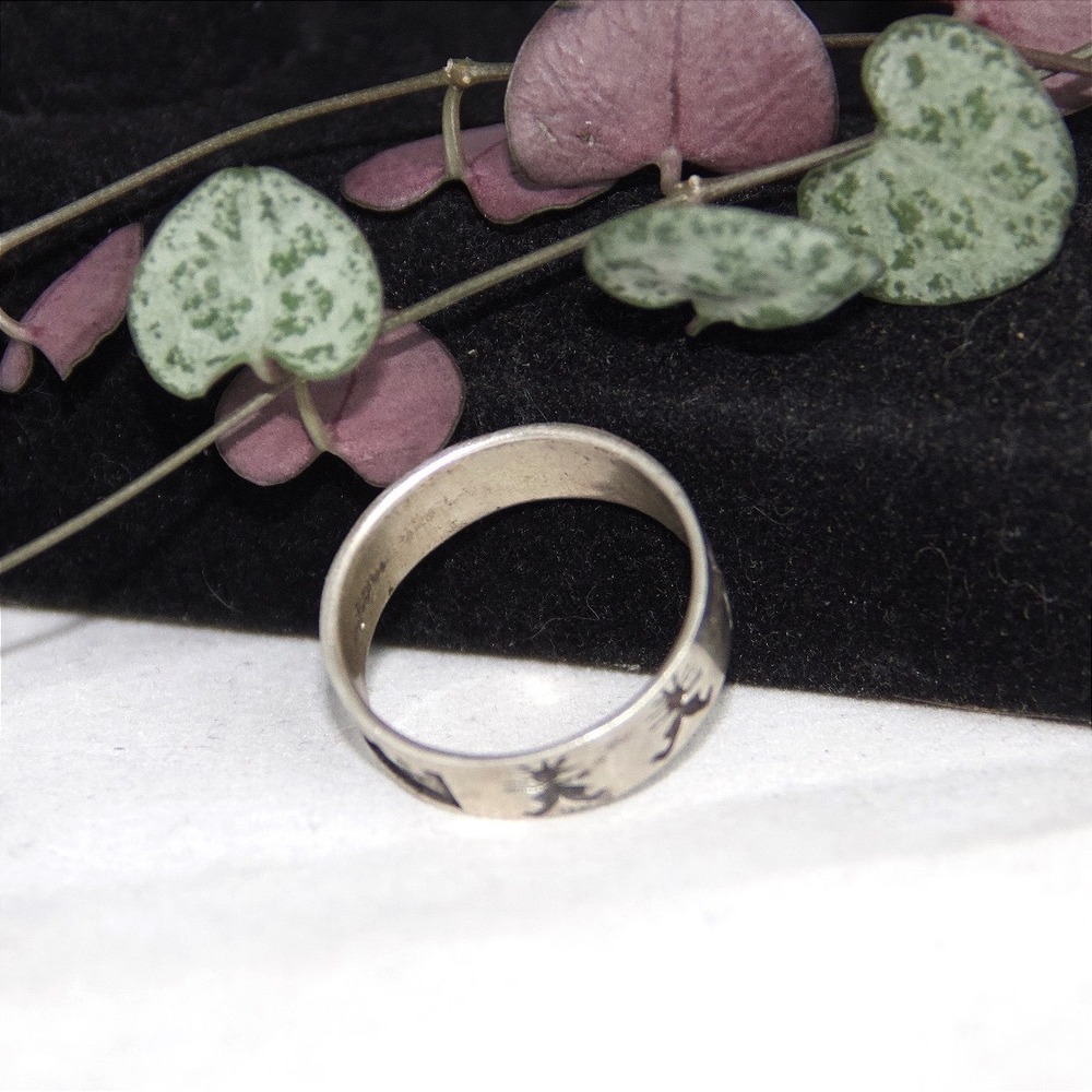 Sterling Silver Kokopelli Pueblo Storyteller Band Ring Size 12 Southwestern 925